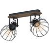 Eglo Leuchten my light Spot a 2 luci Sambatello orientabile grigio industial e legno 2XE27 98135/20