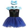 Lito Angels Vestito Tutina Principessa con Fascia per Bimba Taglia 18-24 Mesi, Blu