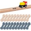 TOPCZY 20 PCS Train Track Accessories, Adattatori per Pista Treno Legno, connettori per binari, accessori per binari in legno, pista treno legno