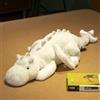 Leahaoe Drago gigante ponderato di peluche 3,2 kg, morbido peluche bianco 130 cm drago farcito bianco per bambini e adulti