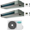 Hisense Climatizzatore Canalizzato Dual Split serie Slim ADT 12+18 con 3AMW52U4RJC Inverter R32 Wi-Fi Optional Classe A++ ,