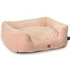 CAMON CUCCIA Rettangolare, tessuto rosa chiaro peluche a righe rosa, cm.60x52x18cm CC0175