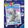 Ravensburger - CreArt Serie D: Ciao Ciao Orso Polare, Kit per Dipingere con i Numeri, Contiene una Tavola Prestampata, Pennello, Colori e Accessori, Gioco Creativo per Bambini 9+ Anni