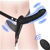 SuperLove Double Vibrating Dildo Strap-on with Remote Black