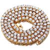HALUKAKAH Catena in Oro Iced out,5.5MM Catena da Tennis da Uomo Placcato in Oro 18 Carati Collana Girocollo 60cm,Diamanti da Laboratorio Set a Mano,Regalo per Lui