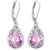 Eusense Orecchini Albero della Vita con Zircone Rosa Orecchini Goccia Pendenti Regali di Gioielleria per Donne Mamma Amata Moglie