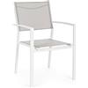Bizzotto Sedia con braccioli Hilde bianco cloud