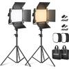 NEEWER 660 Pannello Luce LED Fotografia Kit d'Illuminazione:Luci Video Bicolore Dimmerabile 3200-5600K CRI 96+ & 190cm Cavalletto+Diffusore di luce 660LED, Faretto LED Fotografico per Riprese Video