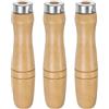 QUARKZMAN Manico per Lime Legno da 3pz Manici Ergonomici Foro Rotondo da 4,72 9,5 Mm Collare Metallo per Lime Metallo da 14 -18