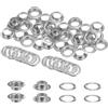 QUARKZMAN 40Set Occhielli per Teloni con Rondelle 14mm Occhiello Strumento Metallici color Rame per Tende Tessuti Cinture in Pelle Scarpe Borse DIY, Tono Argento (Perforatrice Non Inclusa)