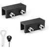 TIANLIN 2 Pezzi Blocca Finestra Nero, Ferma Finestra Regolabile 1-16 mm, con Due Tipi di Chiavi, Serratura Porta Scorrevole per Finestre e Porte Scorrevoli