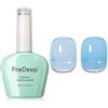 Firedeep Gelatina Smalto Blu Cielo, 16ml Trasparente UV/LED Gel Soak Off per Manicure Primavera Estate 1pz.