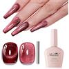 Imtiti Smalto Gel Cat Eye Rosso 10ml Lunganente Soak Off UV LED con Bacchetta Magnetica Salon DIY a Casa Regalo per Donne