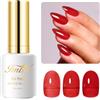 Imtiti Smalto Semipermanente Unghie Trasparente, 15ml Rosso, UV Led Soak Off Gel Nail Polish Per Manicure Francese