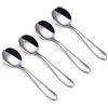 VANRA 4-Piece Bambini Cucchiai Rotondi in Acciaio Inox Bambini Cena Cucchiai Bambino Argento Posate Set 14,7 cm (4 cucchiai rotondi)