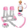 Tbintul Imbracatura di Sicurezza Bambini,2 in 1 Bracciale Sicurezza Bambino,Anti-perso Guinzaglio di Sicurezza Adatto per Ragazzi e Ragazze(Rosa 2,5m)