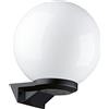CRISTHER LIGHTING DOPO Lighting - Applique VIC con base nera e globo bianco E27 (Ø25cm) per esterni IP43. Ideale per terrazze, portici e balconi.