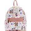 Loungefly Disney Mickey Minnie Mouse Mini Zaino Borsa AOP Floreale, Multicolore, Mini, Mini zaino