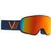 Black Crevice Occhiali da Sci - Schladming - Doppio Parabrezza, Rivestimento Anti-Appannamento, Protezione UV400 (Navy/Arancione/Arancione, L (Circonferenza Testa 58-61 cm))..