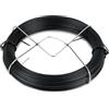 Flandria Filo di ferro plastificato nero, 0,8 mm x 50 m, filo di fissaggio per fiori, giardinaggio, fai da te