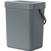 EKO Pure - Mini bidone della spazzatura da cucina a parete con coperchio, 3 l, colore: grigio