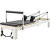 VEVOR Macchina per Riformatore per Pilates, Letto con Seduto Scatola, per Casa Palestra Utenti Avanzati e Principianti, Attrezzatura con Doppia Resistenza Molla e Corda 2450x710x930mm