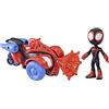 Marvel Hasbro Spidey e i Suoi Fantastici Amici Techno-Racer Veicolo Miles Morales con Accessorio F7455