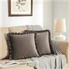 GIGIZAZA Set di 2 federe decorative per cuscini in velluto, 16 x 16 cm, colore: tortora
