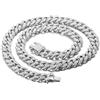 HALUKAKAH Diamante Catena Cubana per Donna Ragazza,13.5MM Oro Bianco Platino Girocollo Collana 40cm,Pieno Cz Diamante Punte Set, con Confezione Regalo Gratuita