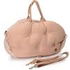 CAMON BORSA TRASPORTINO "2 in 1" Cuccia per Auto, tessuto rosa chiaro peluche a righe rosa, cm.50x30x35(h)cm CC0181