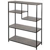 AKTIVE Max Home Libreria fissa asimmetrica, Effetto cemento, 5 ripiani, 75x30x100 cm, Acciaio e MDF, Facile da montare, Robusta, Mobili da soggiorno, Scaffali, Decorativo (18461)