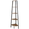 AKTIVE Scaffale angolare Max Home, 35x35x160 cm, Portata massima 15 kg, con 5 livelli, Acciaio, Legno, Contenitore, Organizzazione, Scaffali alti, Camera da letto, Soggiorno, Bagno (18459)