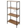 AKTIVE Scaffalatura portaoggetti Max Home, 60x30x120 cm, Peso massimo sopportato 16 kg, 4 ripiani, Acciaio e legno, Controventature, Mobili Soggiorno, Scaffali in legno, Libreria (18455)