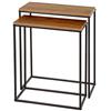 AKTIVE Max Home Set di 2 tavolini da salotto, 50x25x60 cm e 45x22x55 cm, peso massimo 5 kg, Quadrato, Per soggiorno, Sala da pranzo, Ufficio, Legno, Struttura in metallo nero (18509)