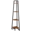 AKTIVE Scaffale angolare Max Home, 30x30x135 cm, Portata massima 12 kg, 4 livelli, Acciaio, Legno, Contenitore, Organizzazione, Scaffali alti, Camera da letto, Soggiorno, Bagno (18458)