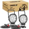 RIGIDON 2 Pcs Faro da ricerca Led, Luce da Lavoro con Base Magnetica, Luce da Ricerca, per Auto Fuoristrada, Camion SUV 4x4 Barca, 4 Pollici 27 W DC 12 V 24V Spotlights Fari di Profondità, 6000K