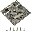 QUARKZMAN Chiusura Scatto, Chiusura Levetta Decorativa Retrò 82 x 85mm Chiusura Scatto Lega di Zinco Viti per Portagioie Valigia Cassetta, Bronzo