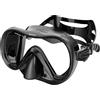 SEAC Boss, Maschera Snorkeling Adulto in Silicone Monolente in Vetro Temperato Antiurto, Regolazione Rapida a Pulsante, Cinghiolo Regolabile, Nero/Silver