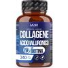 LA.GA© Collagene 2000mg con Acido Ialuronico, Biotina & Q10 - 240 Comp
