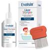 Evolsin - Shampoo pidocchi con pettine pidocchi e lendini per adulti e