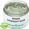 RENEW maschera notturna viso, maschera viso di bellezza con aloe vera