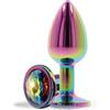 Lovelyness - Plug anale rotondo multicolore con pietra metallica decor