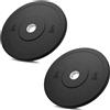 FFitness 2 Dischi Gommati da 5 kg per Bilanciere Olimpionico Foro 51m