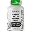 XTRA FUEL | Vitamina D3 + K2 - Compresse con 20.000 UI + 200 mcg MK-7