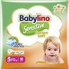 Babylino Sensitive Cotton Soft, Pannolini Taglia 5, Junior (11-16kg),
