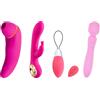 HUGBOX Sex Toy Kit Premium 4 in 1 - Stimolatore Clitorideo, Rabbit, Wa