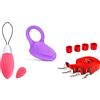 HUGBOX Sex Toy Kit Coppia - Ovetto Vibrante, Anello Fallico e Bondage