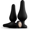 Panthra - plug anale in silicone in confezione da 3 + marsupio in desi