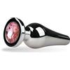 Easytoys - Plug anale argentato a forma di cono con pietra decorativa