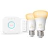 Philips Hue White Ambiance Starter Kit Bridge + 2 Lampadine E27 75W +